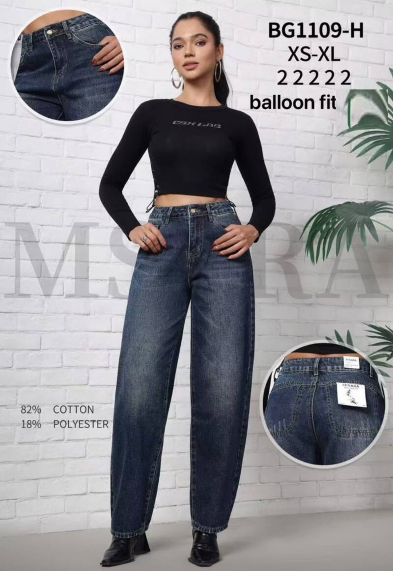 Spodnie jeansy damskie Roz XS-XL, 1 Kolor Paczka 10 szt